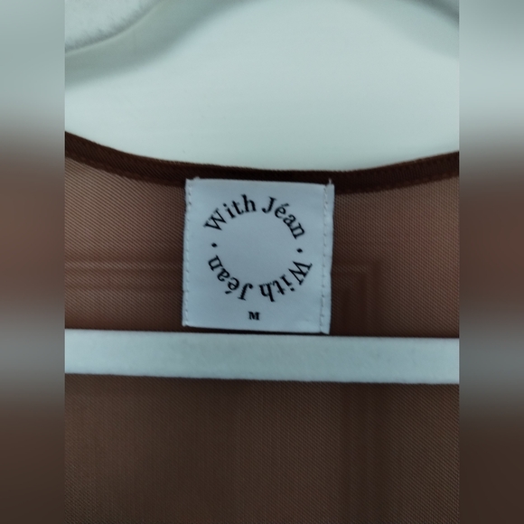 With Jean Sheer Brown Top - Picture 2 of 7